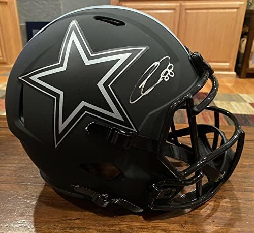 CEEDEE LAMBO Autografado Dallas Cowboys Eclipse Fanáticos de capacete em tamanho real - Capacetes autografados da NFL