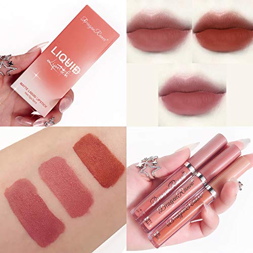 Presentes para mulheres, Lip Gloss Set 3 PCs Veludedy Mist Misturize Lip Tint Durando Lipstick Líquido de Longo Longo Presentes