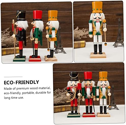 ABOOFAN 2 PCS Figuras Decoração de estilo CM pendurada em Santa Holiday Xmas Tree Puppet Novo Presentes de madeira aleatória Classic