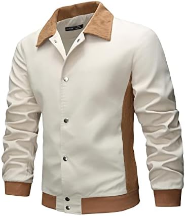 Jackets Ninq para homens - Homens Cut e Sew Button Up Jacket