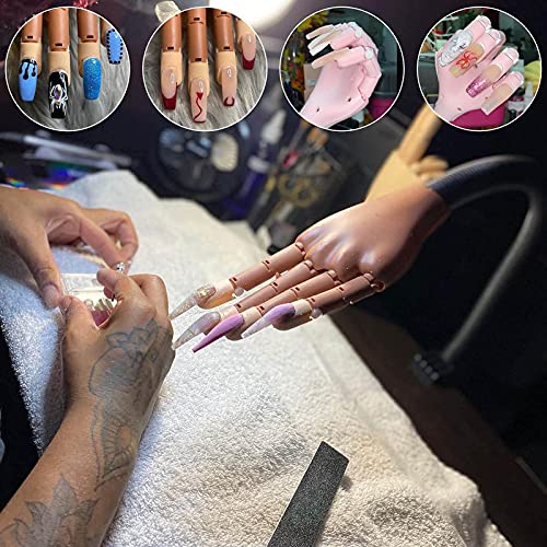 Pratique a mão para pregos de acrílico com pontas de pregos de 400pcs, unhas não caem facilmente, prática flexível de unhas mãos