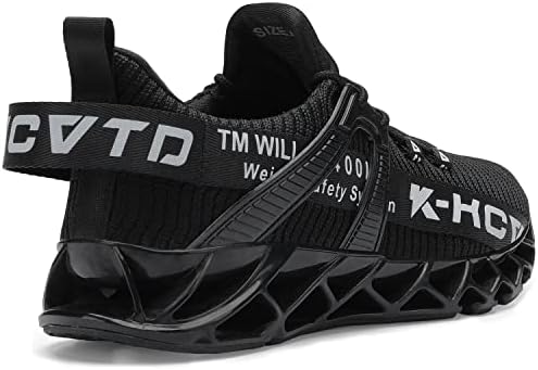 KCVTD Sapatos de toe de aço para homens Sapatos de trabalho de segurança