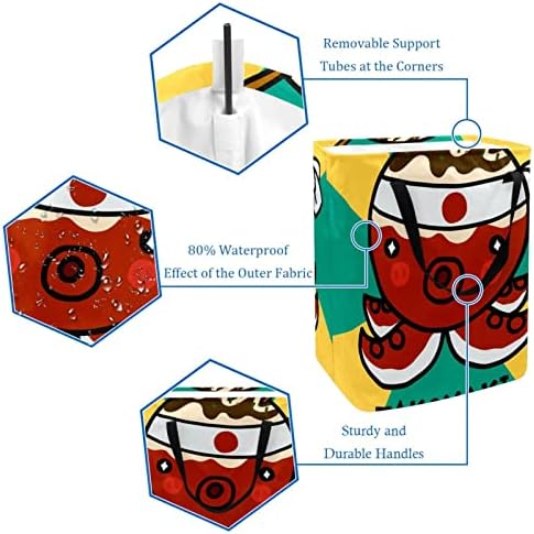 Alimentos japoneses Takoyaki Octopus Print Lavandery Coundador de lavanderia 60L Bestas à prova d'água de lavagem