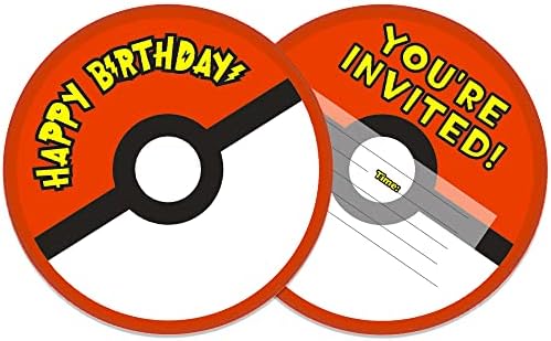 NUWONTUN 24 peças Red Ball Party Invitation Cards-Carto-Festas de festas para decorações de festas temáticas de videogame