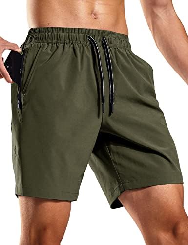 Mier Men's Workout Shorts Running 7 polegadas Athletic leve com bolsos com zíper sem liner shorts ativos de academia rápida