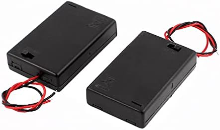 Novo LON0167 6 PCS 3 x 1,5V Caixa de célula de bateria AAA com capa de cabo duplo de plástico preto (6 Stück 3 x 1,5 V