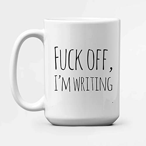 Panvola escrevendo canecas canecas para escritores foder f ** k off, estou escrevendo presentes de xícara de café cerâmica novidade