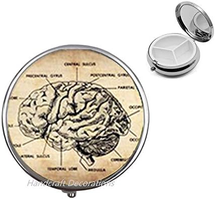 Caixa anatômica da pílula cerebral, caixa da pílula de anatomia do cérebro humano, caixa de pílula de presente neurologista,