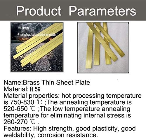 Placa de lençol com papel alumínio de cobre de metal de metal de H59 Cu CNC Modelo de molde DIY Contrrução de espessura: