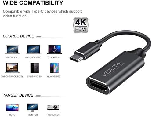 Trabalhos da Volt Plus Tech HDMI 4K KIT USB-C Compatível com o adaptador profissional Oppo Reno6 Lite com 2160p de