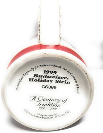 Edição do 20º aniversário 1999 Budweiser Holiday Stein A Century of Tradition