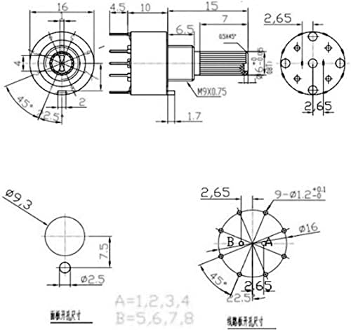 Codificador de interruptor zaahh 100pcs sr16 plástico de 16 mm interruptor de faixa rotativa 2 pólo 3 4 posição 1 pólo 5 6 8 alça de posição comprimento