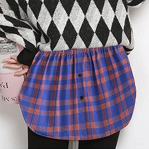 Saias plus sizes Moda feminina Mini -saia Extensores de camisa xadrez saia elástica de saia curta saia estrela
