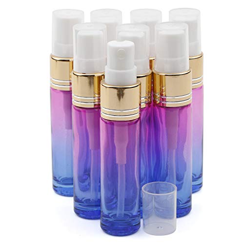 Ellbest 8pcs 10ml recarregável de frascos de spray de garrafa de spray recipiente de tubo de tubo névoa de vidro de vidro de