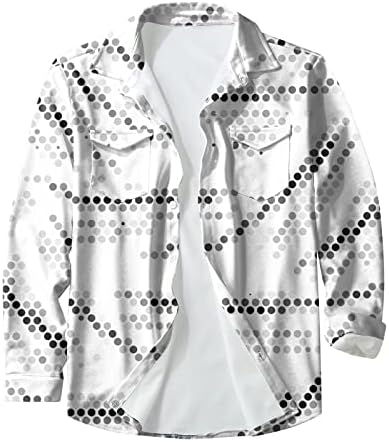 Camisas casuais de botão masculino, moda masculina casual com lapela de lapela longa com mangas compridas Cardigan Jacket