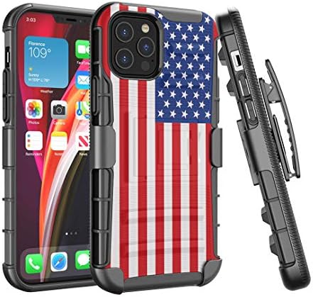 Ohiya Case Compatível com o iPhone 12 Pro [Proteção militar Proteção à prova de choque de choque para o coldre de kickstand