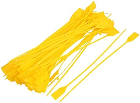 X-Dree 100pcs de 465 mm de comprimento rótulo auto-travador marcador de cabos de cabo de cabo zip amarelo (100 unids 465 mm larga de plástico autoblocante marcador de cabo marcador de cabo zip amarelo amarelo