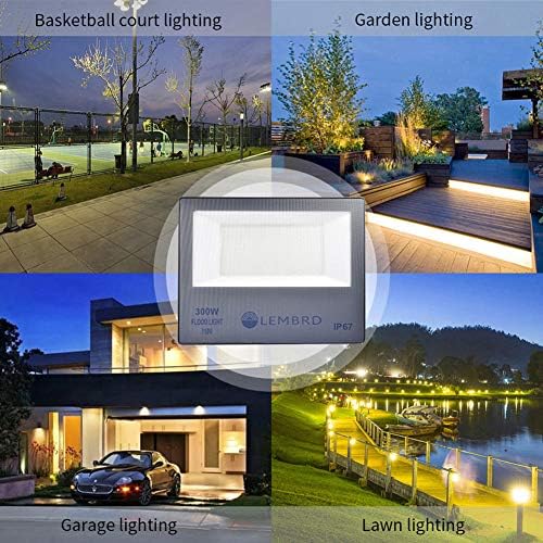 Yuyvhh LED Segurança Luz de movimento ao ar livre Lâmpada Lâmpada de movimento Cool Branca 10 pacote 300W 6500K 4000lm IP67 Luzes de inundação à prova d'água para o quintal Garage Patio Garden Garden Garden