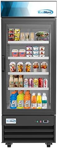 Koolmore MDR -1GD -23C Commercial Glass 1 Door Display Refrigerator Merchandiser - Cooler de bebida vertical com iluminação LED