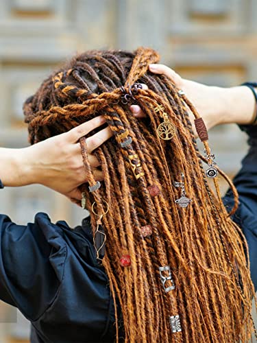 Ebanku 184pcs dreadlocks jóias de cabelo dreadlock para trança de cabelo, miçangas de jóias de dreadlock variadas para