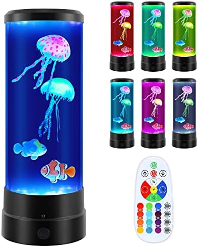 Lâmpada de lava de água -viva, lâmpadas de aquário de tanque de água -viva, lâmpadas de sono para desktop do quarto, luz noturna