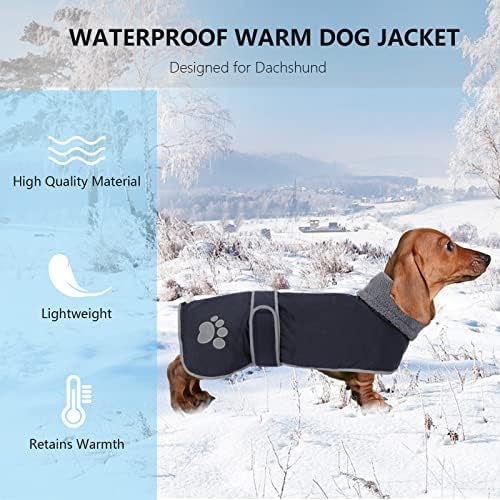 Caso de inverno Casaco de inverno Térmico Casaco Dachshund, com forro de flanela quente, vestuário para cães ao ar livre