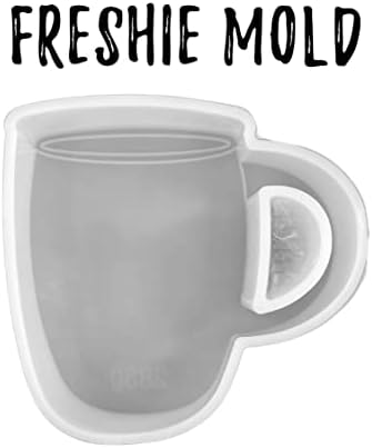 Caneca de xícara de café com alça de molde de silicone Freshie para contas de aroma perfumado 3,8 ”de altura x 3,9” de largura x 0,8 ”polegadas de resina de leite de profundidade, vela de carro, sabão, mama fresco mama resistente a 400 f