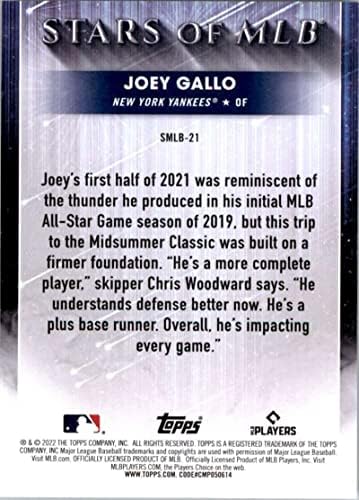 2022 Topps Stars of MLB Smlb-21 Joey Gallo New York Yankees Baseball NM-MT