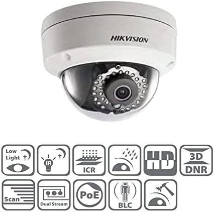 Hikvision DS-2CD2112F-I 1280 x 960 Câmera de vigilância de rede, à prova de vandal, 1,3 MP, preto/branco