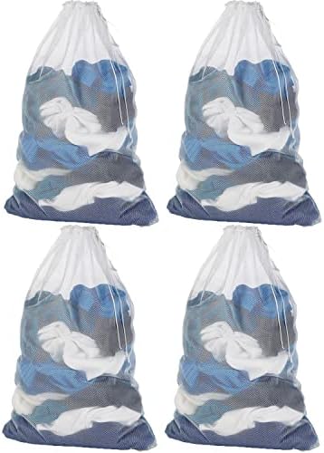 Bolsas de lavanderia de malha meowoo, 20 × 16 +16x12 sacos de lavagem de malha com zíper, sacos de rede laváveis ​​para máquina para viagens, esportes, dormitórios