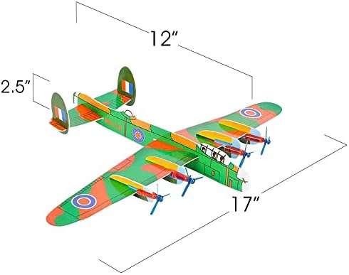 Artcreativity Giant Bomber Foam Glider Aviões para crianças, conjunto de 6 anos, brinquedos de avião deslizantes para crianças,