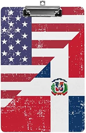 America Dominican Flag Dominicana Acrílica Placas de clipe fofas com placa de clipe de metal de baixo perfil para homens mulheres