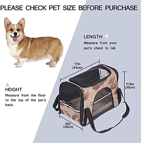 Portador de animais de estimação padrão de camuflagem militar portadores de viagem de animais de estimação para gatos, cães de cachorro conforto portátil portátil saco de animais de estimação Airline aprovada