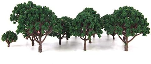 O diorama angualmente fornece 20pcs cenário de cenário paisagem árvores modelo mista árvore amarela layout adereços