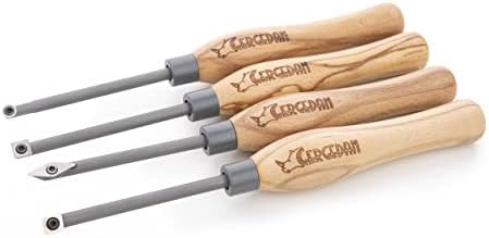 Gergedan Wood Turning Torno Tools Set Pro - 8 com inserções de carboneto Cutter Woodworking Faca de mão