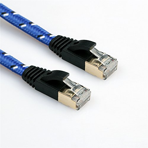 FOSA CAT 7 Cabo Ethernet, CAT7 RJ45 Patch blinded LAN Cable Flat Ethernet Cord Cat7 Ethernet Ultra Flat Patch Cand