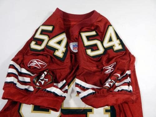 2004 San Francisco 49ers Smith #54 Jogo emitido Red Jersey 44 DP30880 - Jerseys de Jerseys usados ​​na NFL não assinada
