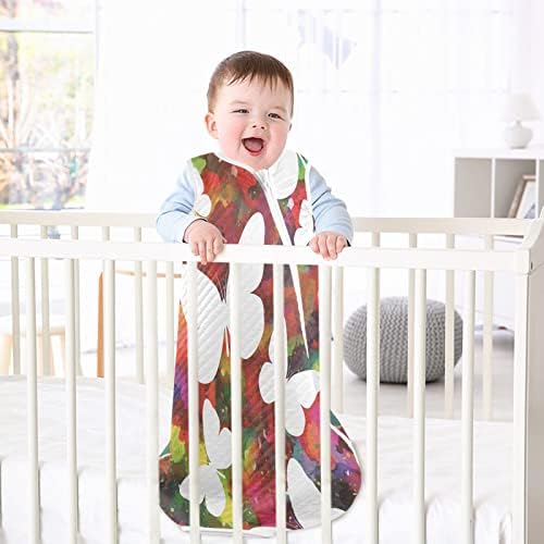 Vvfelixl Sack Sack para bebês recém -nascidos - arco -íris Butterflies Baby vestível cobertor - saco de transição para