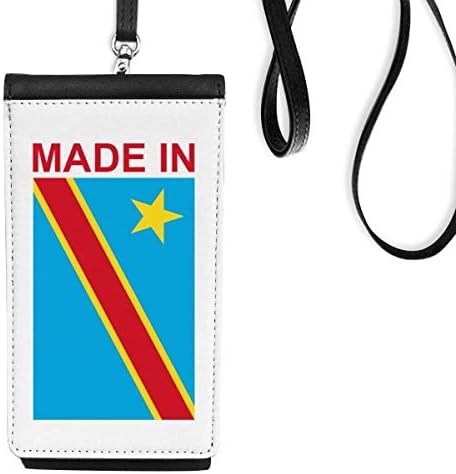 Feito no Congo Country Love Phone Wallet Burse pendurada bolsa móvel bolso preto