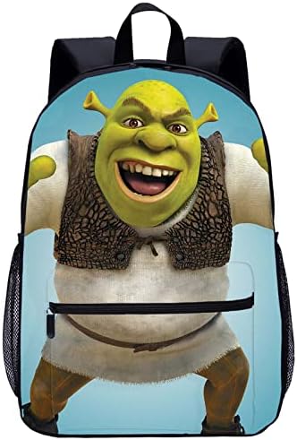 Tiananshijia Teens Shrek Canvas Backpack-Kids de volta à escola SCOOL BOOKS impermeável mochila de viagem para ao ar livre