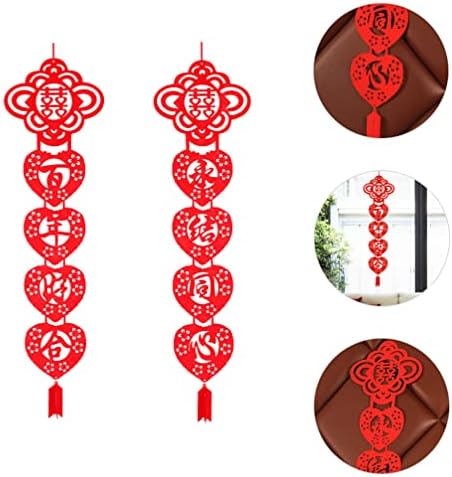 Decoração de casamento tradicional chinesa besportble 1 par de personagens chineses placas de caráter duplo bandeira pendurada decorações de salas de noiva para sala de casamento chinesa