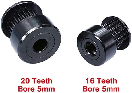 16/20 Dentes Black Timing Polia Bore de 5 mm Polia de alumium para correia de 6 mm