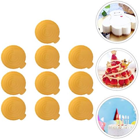 Bandeja de hemotão 10pcs tábuas de bolo redonda Pizza de pizza dourada de bolo de base para decoração de bolo mini