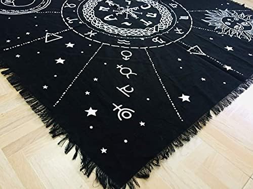 Altar Tano Crescente Pentagrama de bruxaria Alter Tarô Espalhe a tabela de mesa wiccan square espiritual 24 por 24 pano sagrado