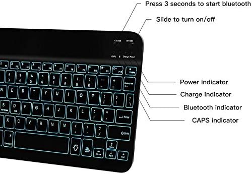 Teclado de onda de caixa compatível com o teclado Samsung M14 - Slimkeys Bluetooth - com luz de fundo, teclado portátil