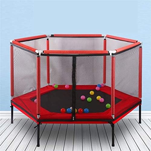 YFDM 62in Trampolim infantil, trampolim interno e externo de 5 pés, presente de aniversário para crianças, vermelho e azul