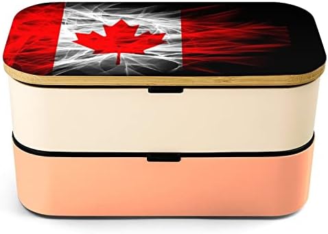 Bandeira da bandeira do Canadá Bento lancheira BENTO BELO BOX BOX RECIMENTOS COM 2 COMPARTIMOS PARA OFFCIEL