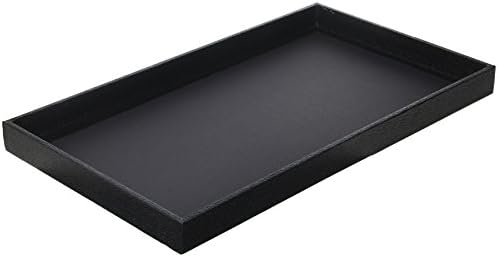 PAK REGAL 3 peças 1 -polegada de profundidade Bandeja de jóias de plástico preto em tamanho real 14 3/4 x 8 1/4 x 1 h