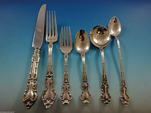 Meadow levantou -se por Watson Sterling Silver Flabwares Conjunto 8 Serviço de jantar 56 peças