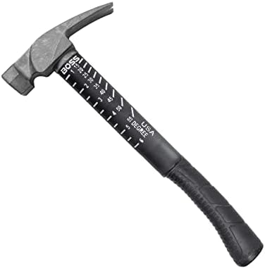 Boss Hammer Construction Grade Ti64 Titanium Hammer com alça de fibra de vidro que absorve fibra resistente-14 oz,